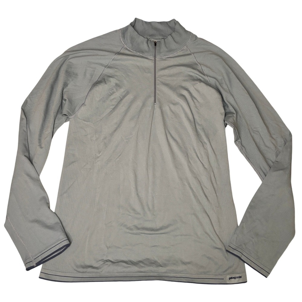 Patagonia Capilene 1/4 Zip Womens XXL Grey Blue Base Layer 44760 Fall 04